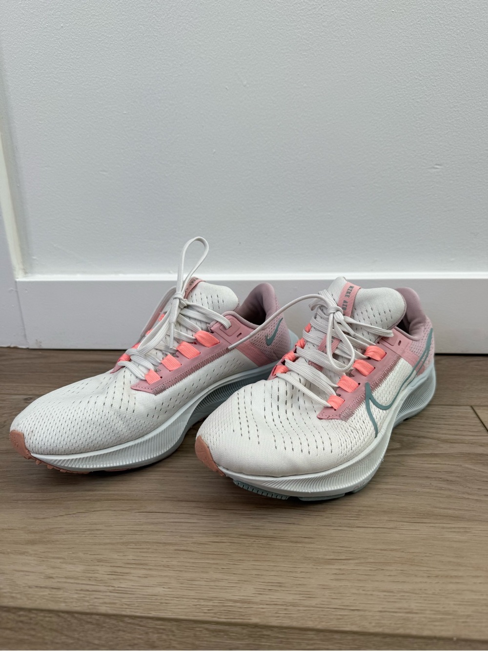 Nike Women’s Running Shoes - White with Pink Accents Pegasus 38